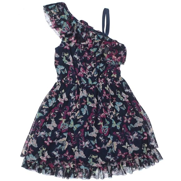 Epic Threads Blue Butterfly Dress Size 8 - Picture 1 of 3